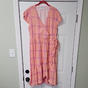 Plaid Wrap Dress in Pink by Old Navy
